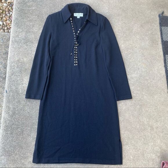 St. John Collection Knit Lace Up Dress